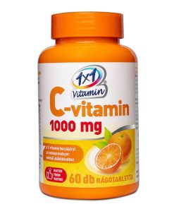 1×1 Vitamin C-vitamin 1000 mg narancs ízű étrend-kiegészítő rágótabletta édesítőszerrel 60 db