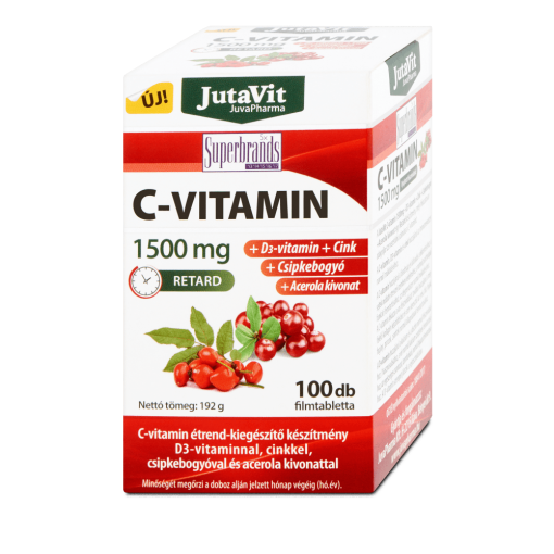 Jutavit c-vitamin 1500 mg+d3+cink+csipkebogyó+acerola kivonattal 100 db