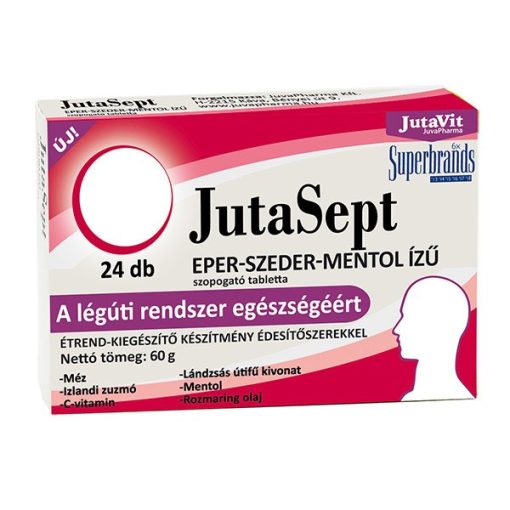 Jutavit jutasept eper-szeder-mentol ízu szopogató tabletta 24 db
