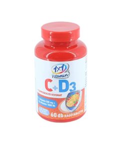 1x1 vitamin c-vitamin 500mg+d3+csipkebogyó rágótabletta narancs 60 db