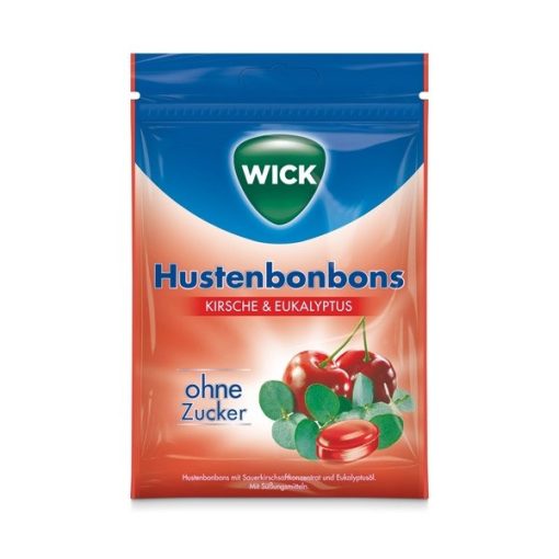 Wick cseresznye és eukaliptusz ízu torokcukorka cukormentes 72 g
