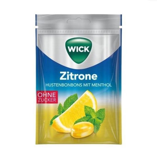 Wick citromos és mentolos torokcukorka cukormentes 72 g