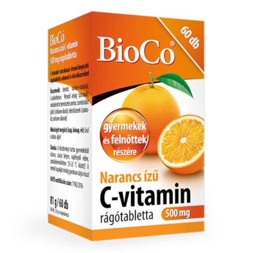 Bioco narancs ízű c-vitamin 500mg rágótabletta 60 db