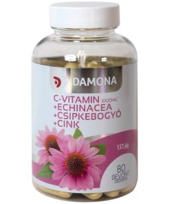 Damona c-vitamin 1000mg+echinacea+csipkebogyó+cink bevont tabletta 80 db