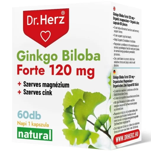 Dr.herz ginkgo biloba forte 120 mg+szerves mg+zn kapszula 60 db