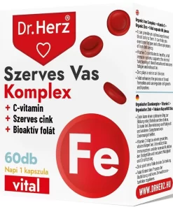 Dr.herz szerves vas komplex+c-vitamin+szerves cink+folát kapszula 60 db