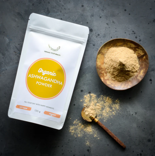 Happy Naturals organic ashwagandha por 125 g