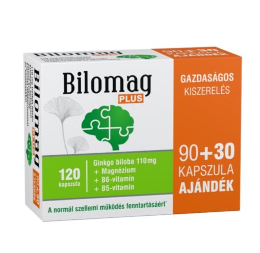 Bilomag plus 110mg gingko biloba kivonatot tartalmazó étrend-kiegészítő kapszula 90+30db 120 db