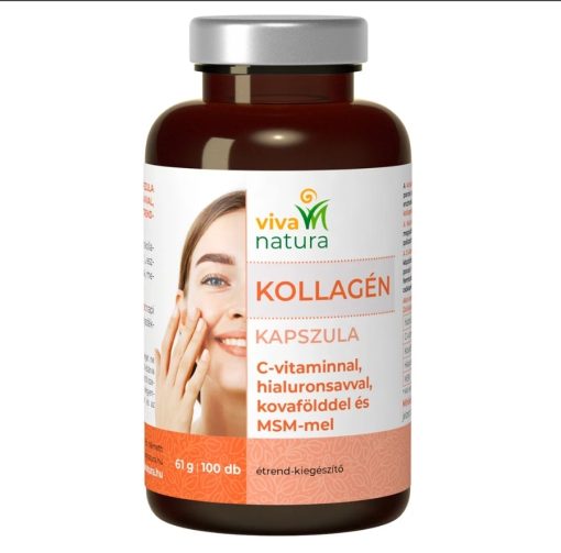 Viva natura kollagén étrend-kiegészítő kapszula hialuronsavval, c-vitaminnal, kovafölddel és msm-mel 100 db