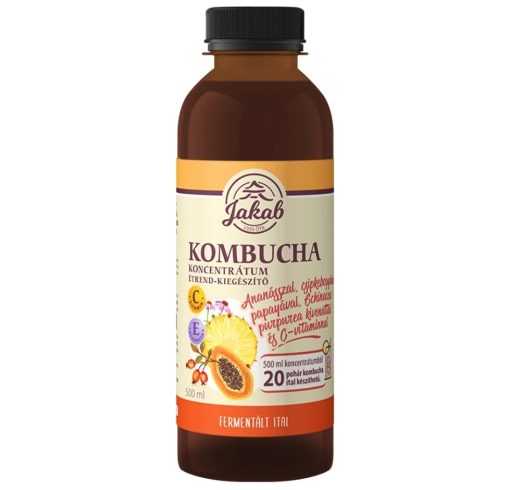 Kombucha tea koncentrátum ananásszal, csipkebogyóval, papayával, echinacea purpurea kivonattal és c-vitaminnal 500 ml