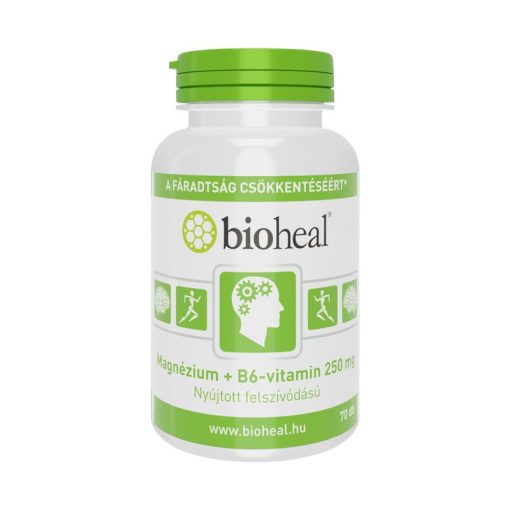 Bioheal magnézium+b6-vitamin 250mg szerves nyújtott felszívódású 70 db