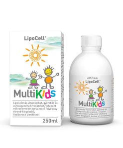 Lipocell multikids folyékony étrend-kiegészítő őszibarack ízesítéssel 250 ml