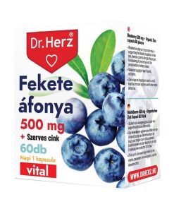 Dr. Herz Fekete Áfonya 500mg + Szerves Cink kapszula 60db
