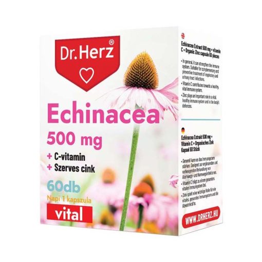 Dr. herz echinacea 500 mg+c-vitamin+szerves cink kapszula 60 db