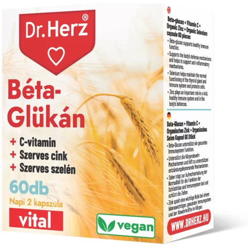 Dr.herz béta-glükán+szerves cink, szelén+c-vitamin vegán kapszula 60 db