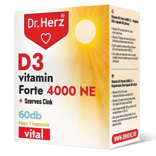 Dr.herz d3-vitamin 4000NE+szerves cink kapszula 60 db